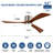 52 In. 3-Blade Smart Indoor Flush Mount Ceiling Fan With Remote Control, Noiseless Reversible Dc Motor, Dimmable Led Light-1397411505-1397411506