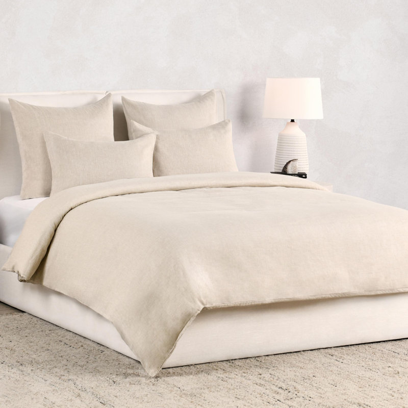 Fleta Cashmere Striped Duvet Cover, Queen Duvet Cover, Beige
