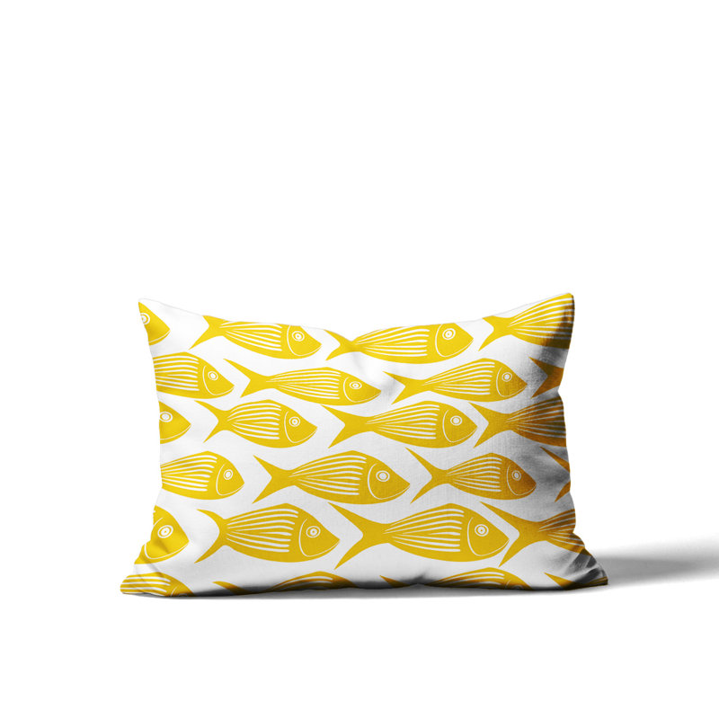 Barnon Reversible Throw Pillow, Yellow, 14"H x 20"W