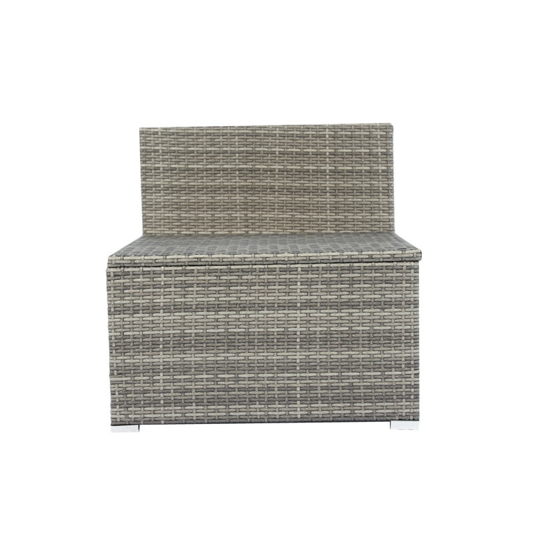 Ensemble de canapé modulaire d'extérieur en rotin 6 pièces PE, Gris