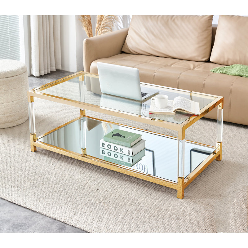 Table basse Janalee, H 17,7 po x L 47,2 po x l 23,6 po, Or
