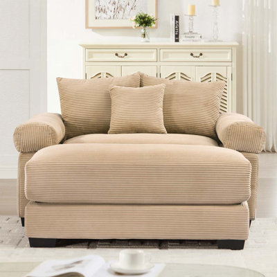 Fauteuil club avec repose-pieds 54,3 po