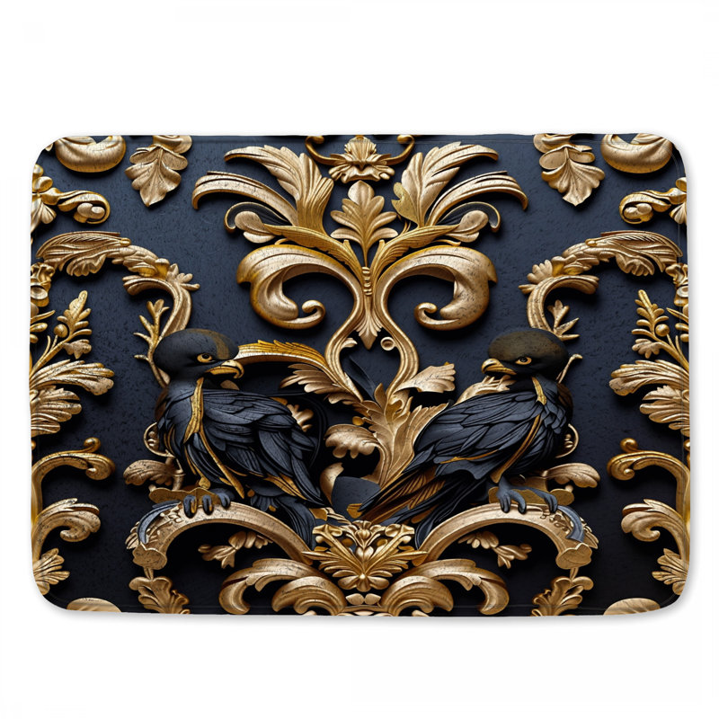 Tapis de bain Ornate Birds Flourish, 34in W x 21in L