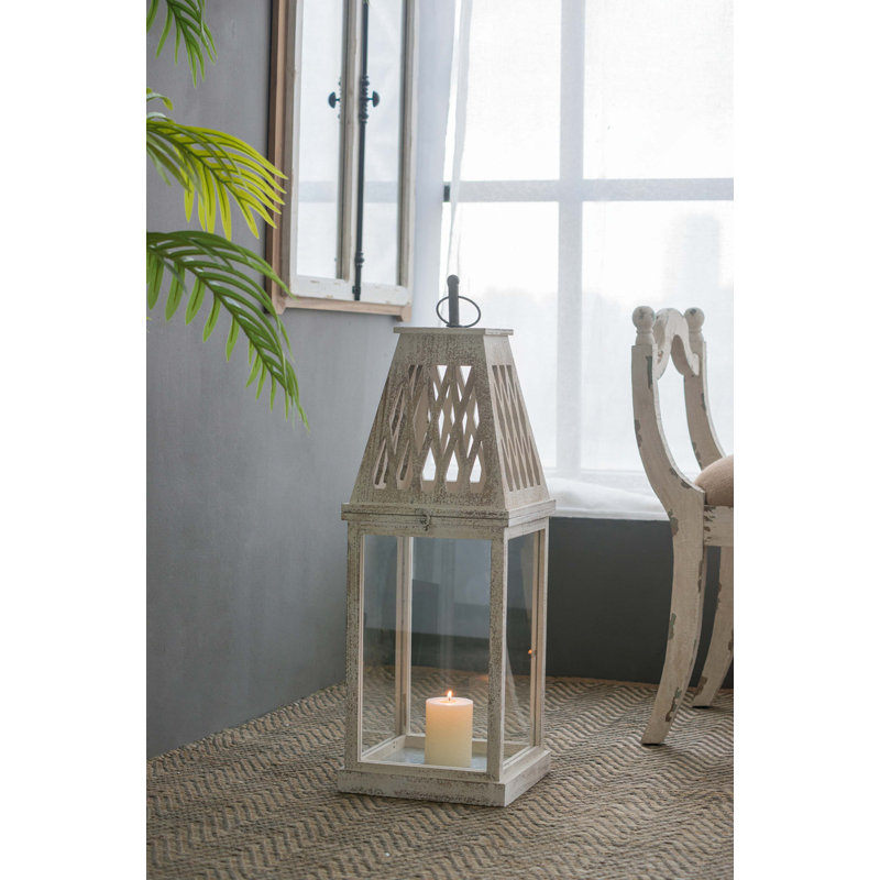 Set of 2 Ramsey Garden Lanterns, L:10.5x10.5x32"  S:8x8x25"