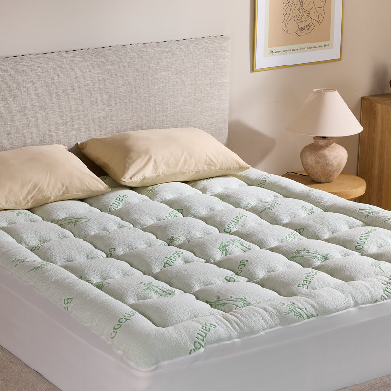 BEDLORE® Rayon Bamboo Mattress Topper, Pillow Top Mattress Pad with 6-18'' Deep Pocket, Soft Bed Topper for Back Pain Relief