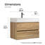 Meuble-lavabo mural avec surface solide et 2 tiroirs à fermeture en douceur-330642044-303615347-330642045