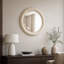 Miroir mural rond de 23,3 pouces avec finition travertin