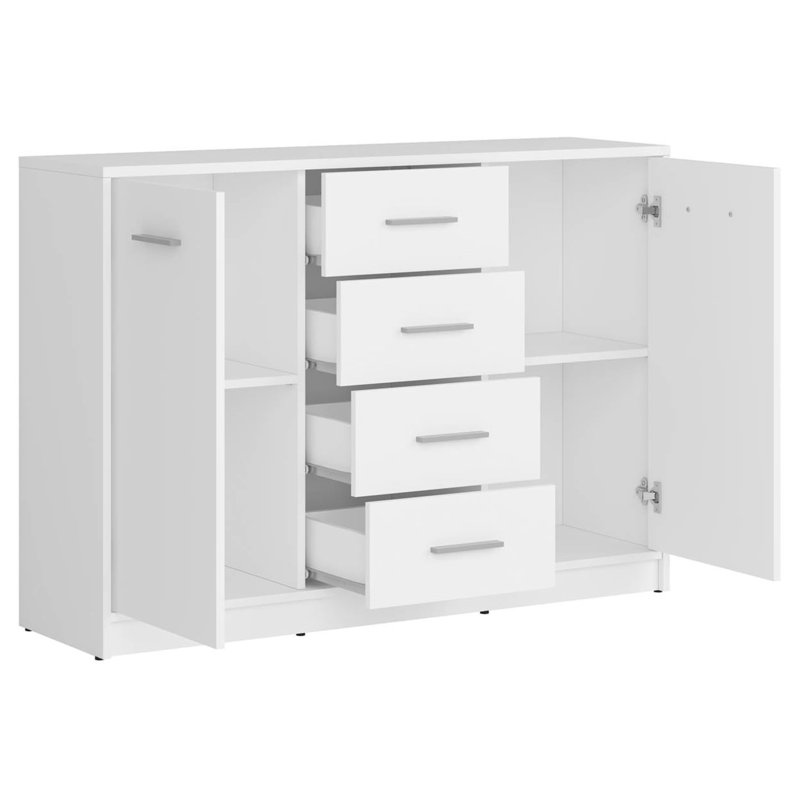 4 - Drawer Rectangle Accent Chest, White