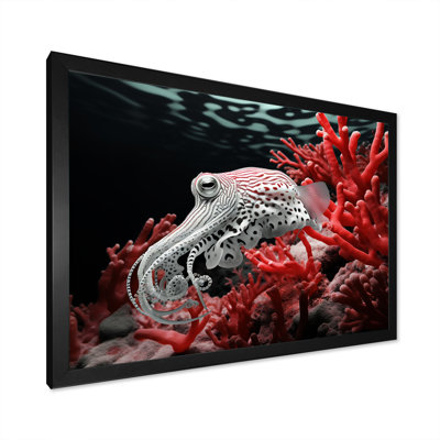 " Monochrome Black And Red Cuttlefish "