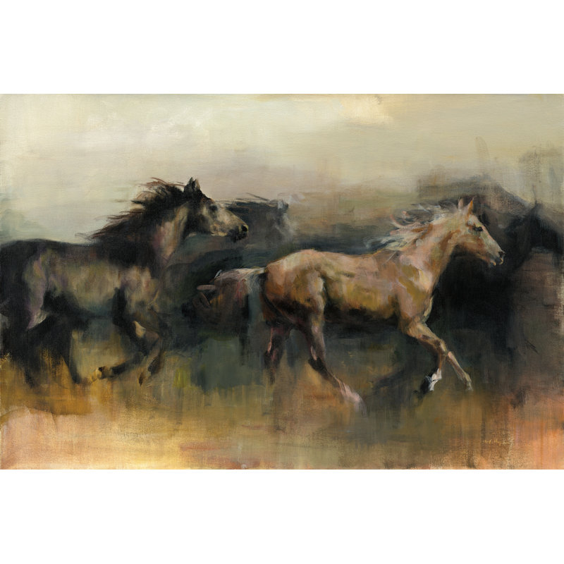 «Roamo The West» par Marilyn Hageman, reproduction d'art mixte résistant aux rayons UV, H 32 po x l 48 po, Maple