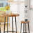 3 Piece Round Bar Table Set, Counter Height Dining Table Set For Farmhouse Restaurant Cafe, Kitchen