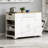 Fluted Kitchen Island with Trash Can Storage, Power Outlet, and Rolling Wheels for Modern Kitchens.-705650313