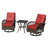 Outdoor Swivel Rocker Bistro Set - 3 Piece Wicker Patio Set With 2 Swivel Rocking Chairs, Cushions, And Tempered Glass Side Table, Perfect For Porch, Garden, Backyard, Poolside-111035617
