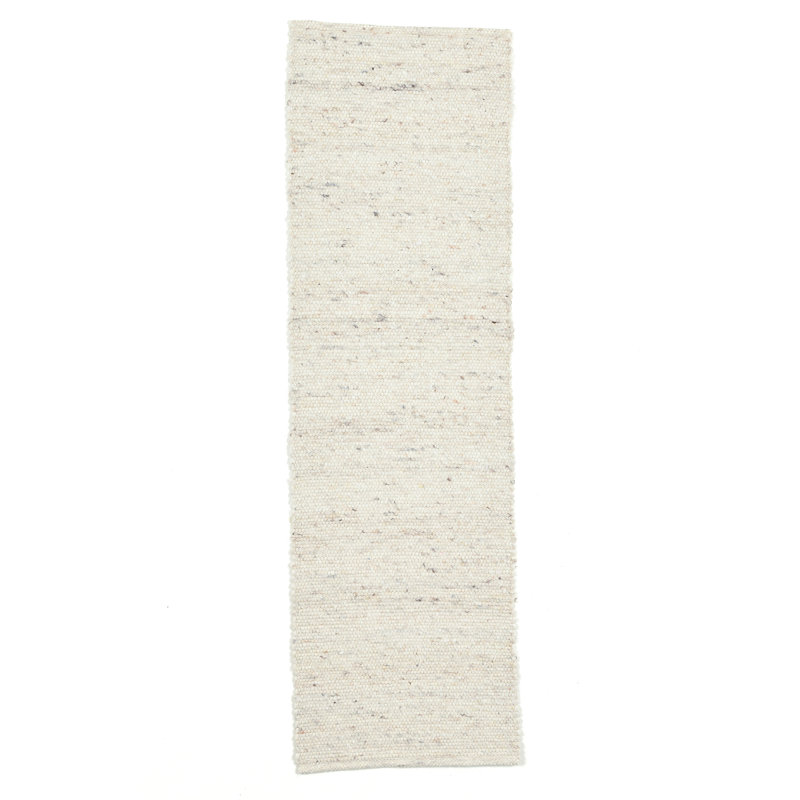 Lasse Handmade Flatweave Wool Light Beige Rug, Runner 70 x 240cm