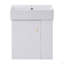 Meuble-lavabo flottant moderne de 21,6 po avec lavabo en céramique - parfait pour les petites salles de bain, rangement à droite