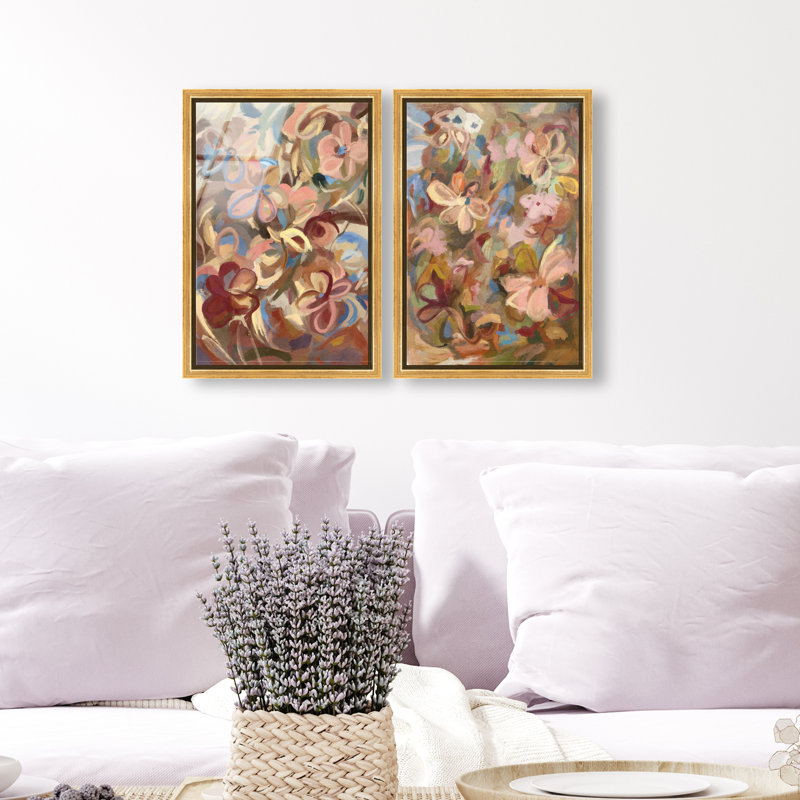 Moving Eden Set Set by Oliver Gal, 110"H x 74"W, Gold Floater Frame