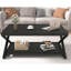 Table basse avec rangement, table centrale rectangulaire rustique à 2 niveaux de style rustique rustique de 39 pouces pour le salon, le bureau ou la chambre à coucher, style minimaliste moderne
