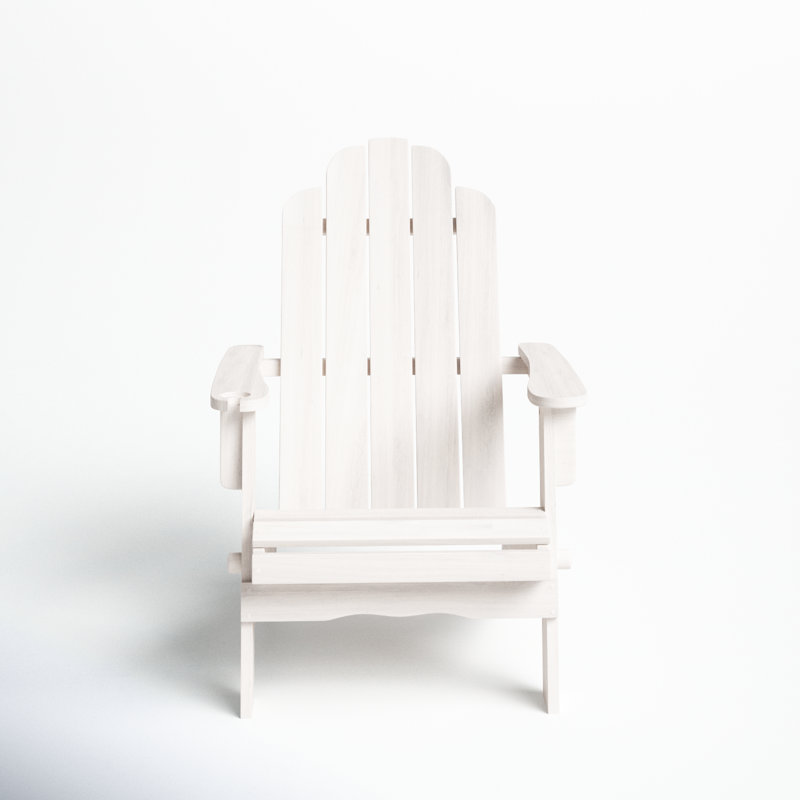 Blackwell Acacia Foldable Outdoor Adirondack Chair, White Wash