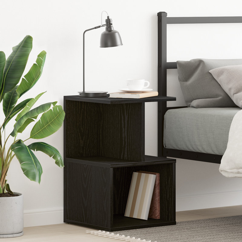 Donahue Bedside Cabinet Engineered Wood, Black Oak, 2