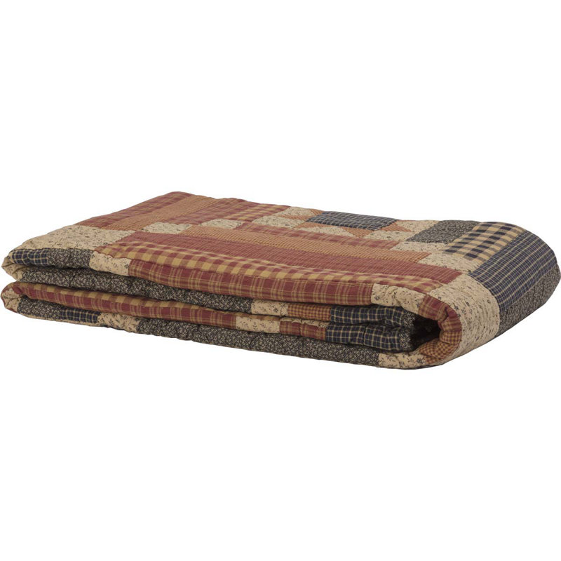 Maisie Twin Black and Tan Reversible Cotton Quilt