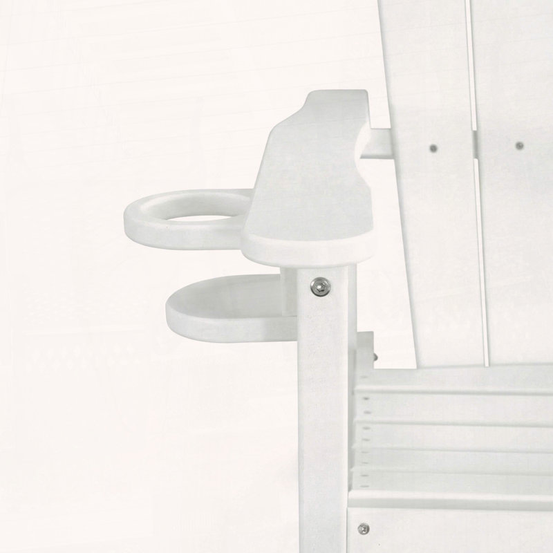 Bar-Height HDPE Adirondack Chair with Cup Holder, White