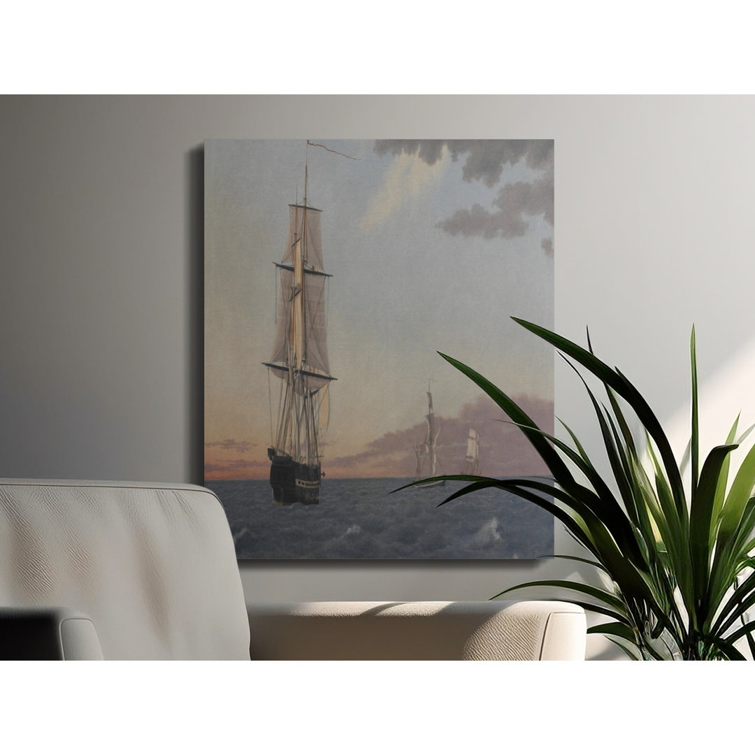 Sailing Ships Canvas Wall Art, Seascape Painting Print, Gallery Wrapped Canvas, Ready to Hang, Archival Quality, Nautical Home Decor