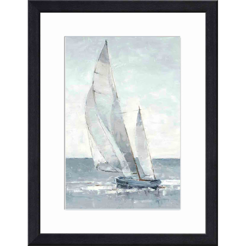 «Gray Seas I» par Ethan Harper - peinture encadrée, Noir, H 12 po x l 8 po