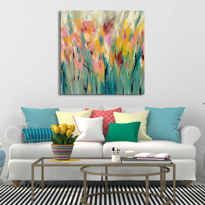 «Summer Garden Joy» par Silvia Vassileva, reproduction, Toile tendue, H 36 po x l 36 po x P 1,5 po