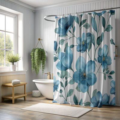 Watercolor Petals - Rideau de douche Premium