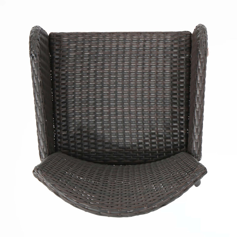 Chaise de patio en PE, Brun multi