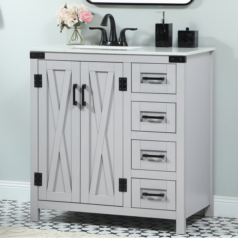 Ensemble de meuble-lavabo simple 32 po Slayton, Gris