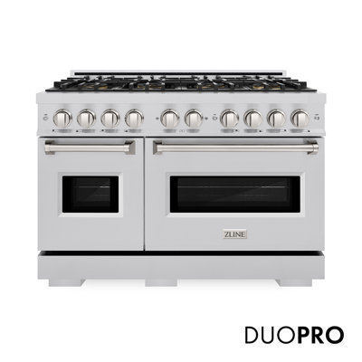 ZLINE 48 in. Classic Gas Range with 8 Burner DuoPro Cooktop and Dual Ovens in Stainless Steel