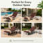 Ensemble de chaises longues d'extérieur en aluminium 4 pièces avec dossiers réglables, tables d'appoint et coussins-458742581