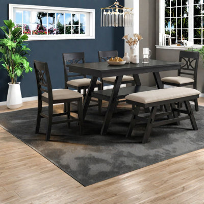 Ensemble de table de salle à manger avec rangement en bois (doit inclure la table et la chaise), cuisine rustique