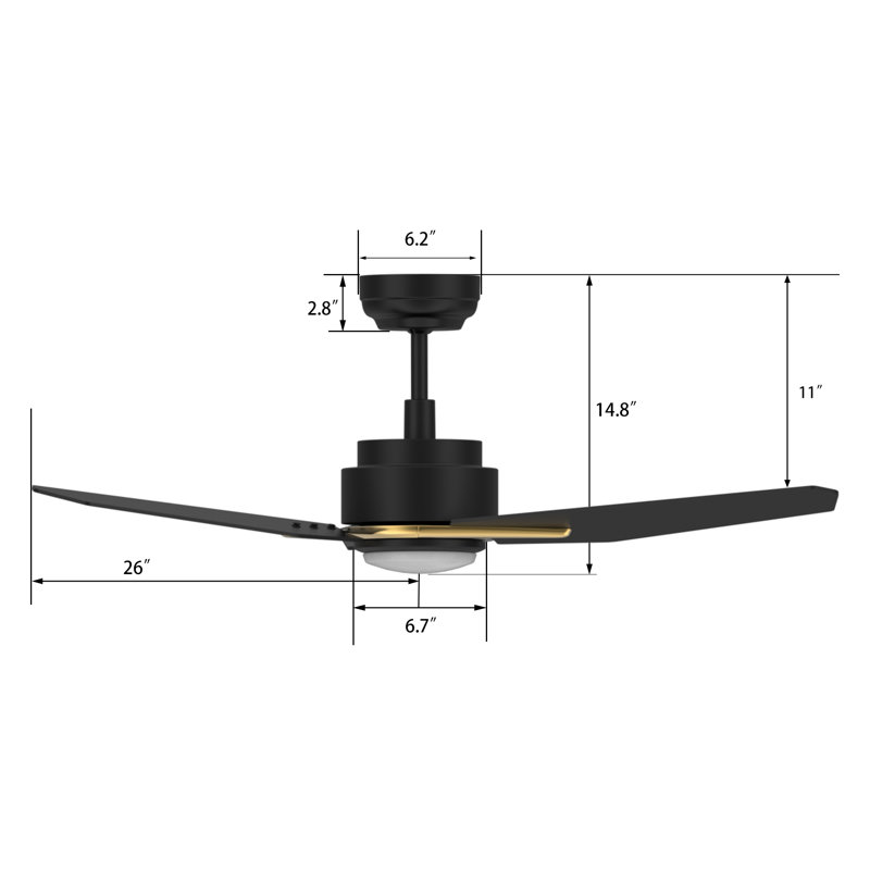 Saviti 52'' Smart Ceiling Fan With Remote, Light Kit Included,Works With Google Assistant And Amazon Alexa,Siri Shortcut.