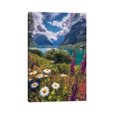 Summerday At Lovatnet by Lauri Lohi - Wrapped Canvas Print