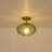 1-Light Modern Ribbed Glass Shade Flush Mount
