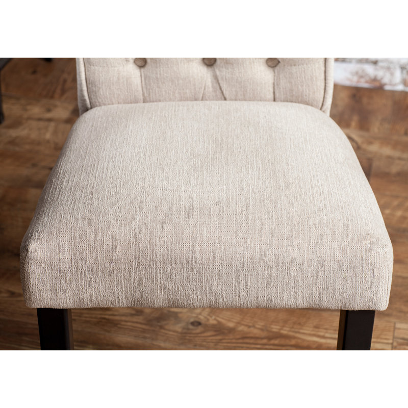 Chaise rembourrée Biyron, Beige, Noir, noir, noir, noir