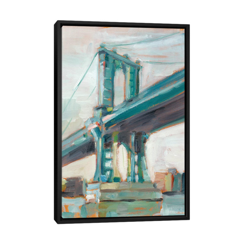 « bridge i », reproduction sur toile, H 26 po x l 18 po x P 1,5 po, Toile avec cadre noir, Pas de tapis