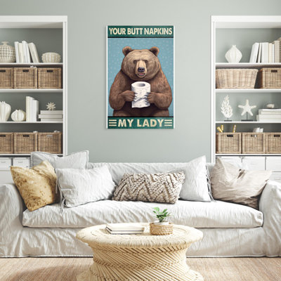 «Bear Your Bout Napkins My Lady 1», impression sur toile