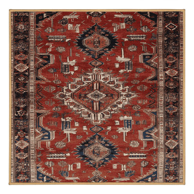 Machine Washable Persian Brown Area Rug
