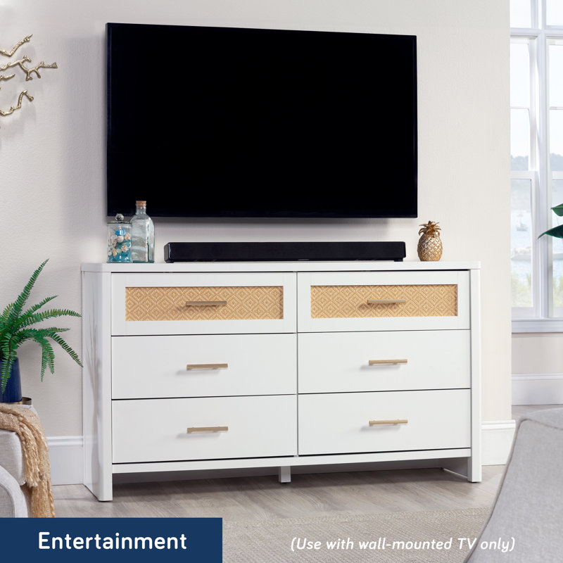 white rattan dresser Anmytek 35" H Dresser, Farmhouse 3 Drawer with Natural Rattan Chests for Bedroom drawer rattan dresser LAZZO 3 Drawer Dresser for