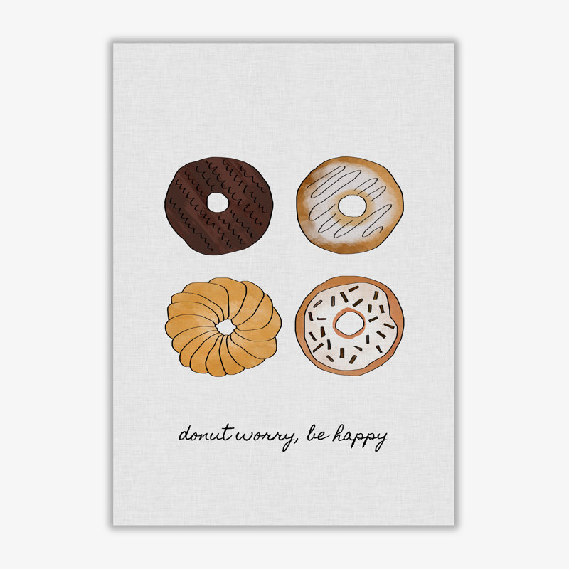 Donut Worry - Print, 85 cm H x 60 cm W x 1 cm D, No Frame