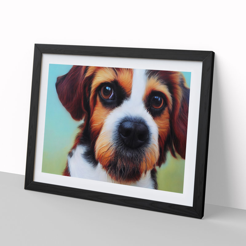 Dog Vol.8 - Single Picture Frame Print, Black, 46cm H x 64cm W
