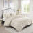 Full/Queen Comforter Taupe 3 Piece Cotton Chenille Fabric For
