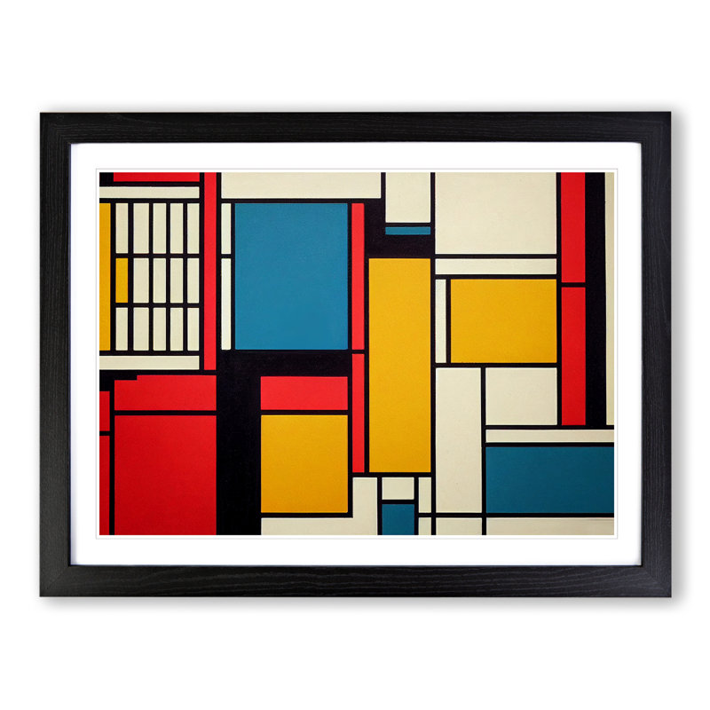 Abstract Cubism Art Vol.2 - Framed Print, Black, 46cm H x 64cm W x 2cm D