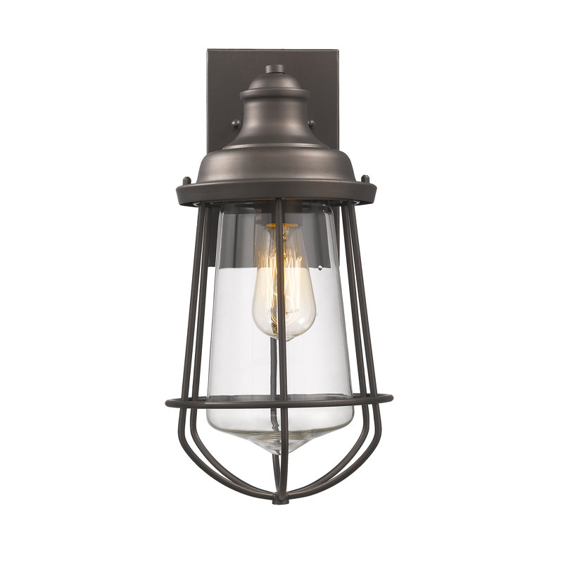 Duell Wall Light, Rubbed Bronze, 15.5" H x 7.75" W x 8.25" D