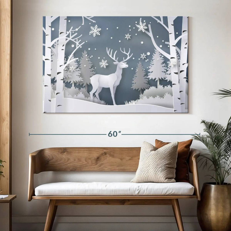 Snow White Deer, 34" H x 51" W