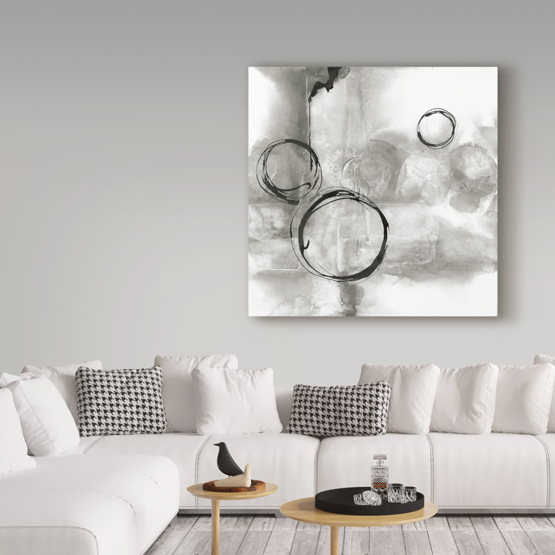 « full circle i gray », reproduction de peinture à l’acrylique sur toile tendue, H 24 po x l 24 po x P 2 po