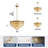 24" Modern Round Crystal Chandelier Gold